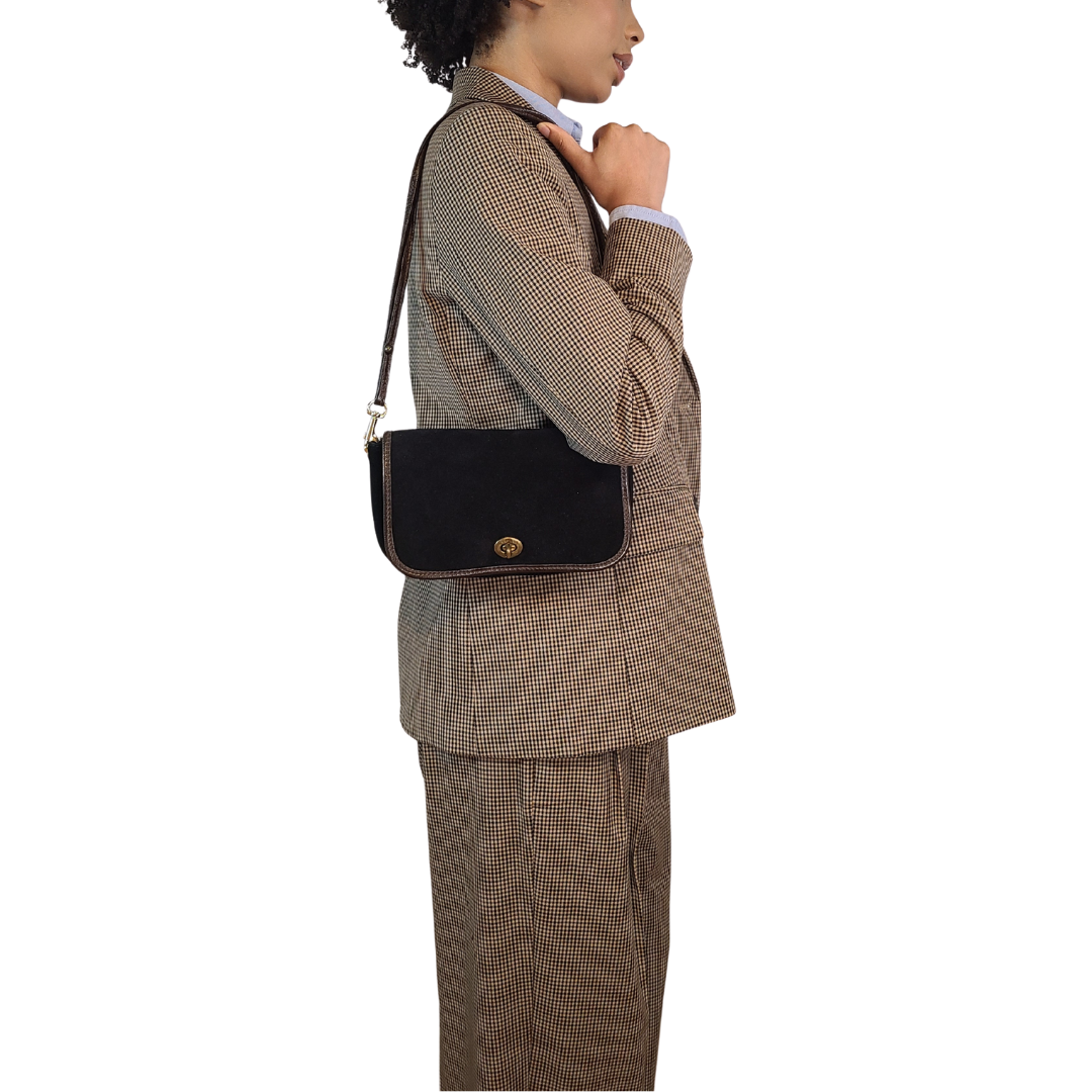 Vintage 1960s Brown Suede Shoulder Bag