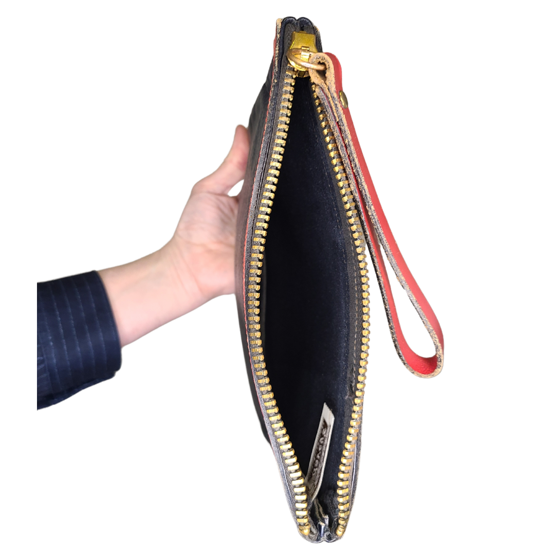 Vintage 1960s Leather Bank Deposit Clutch