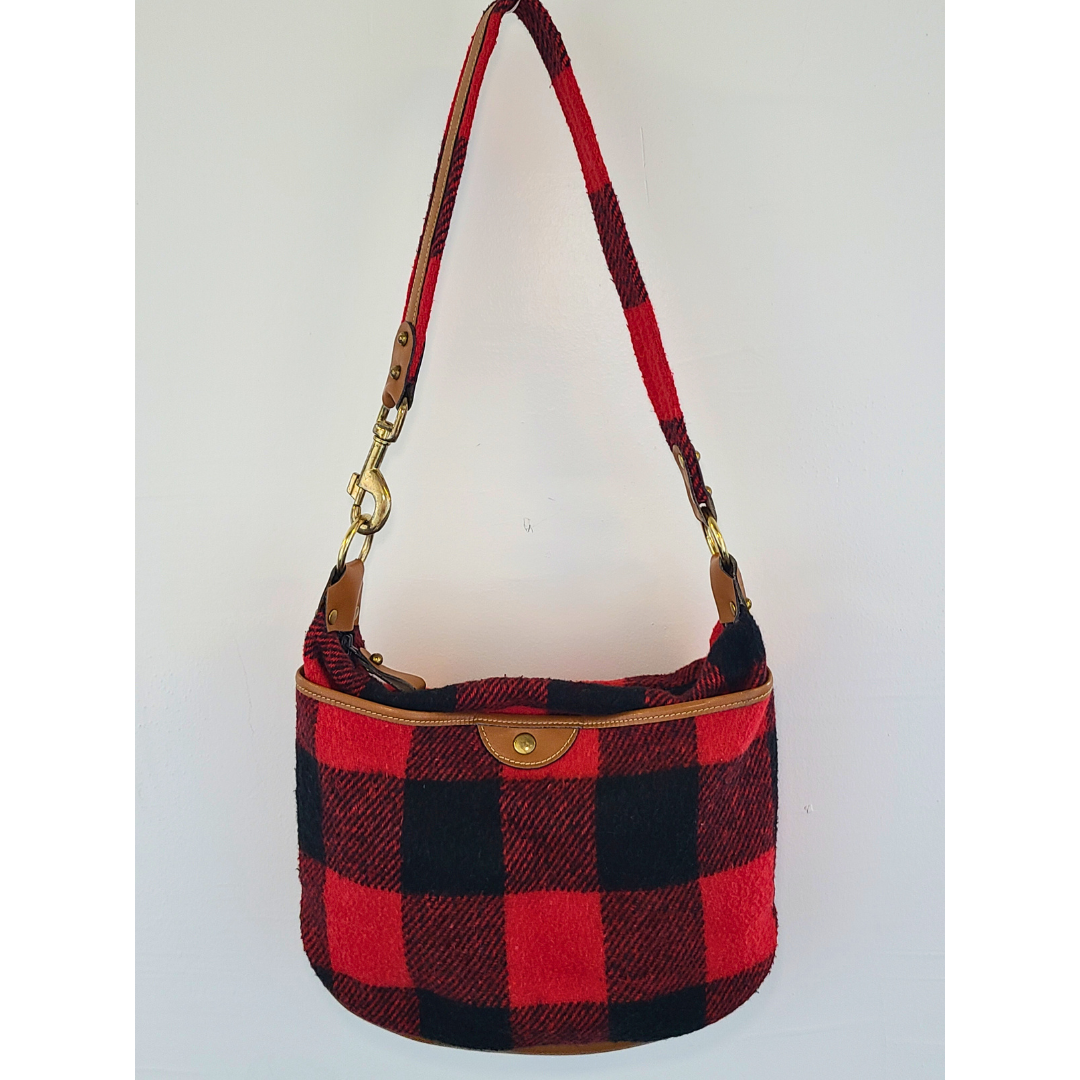 Vintage Buffalo Plaid Shoulder Bag