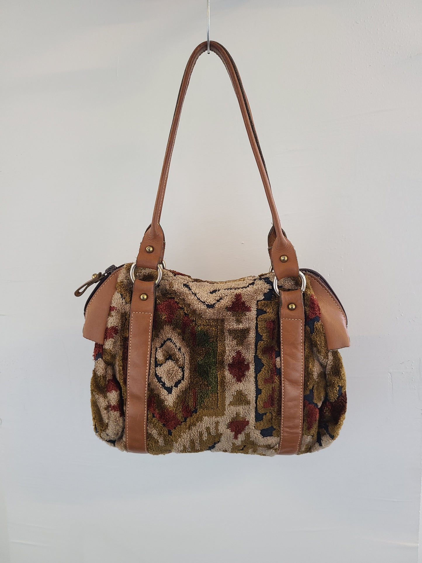 Vintage 1970s Carpet Bag Top Handle
