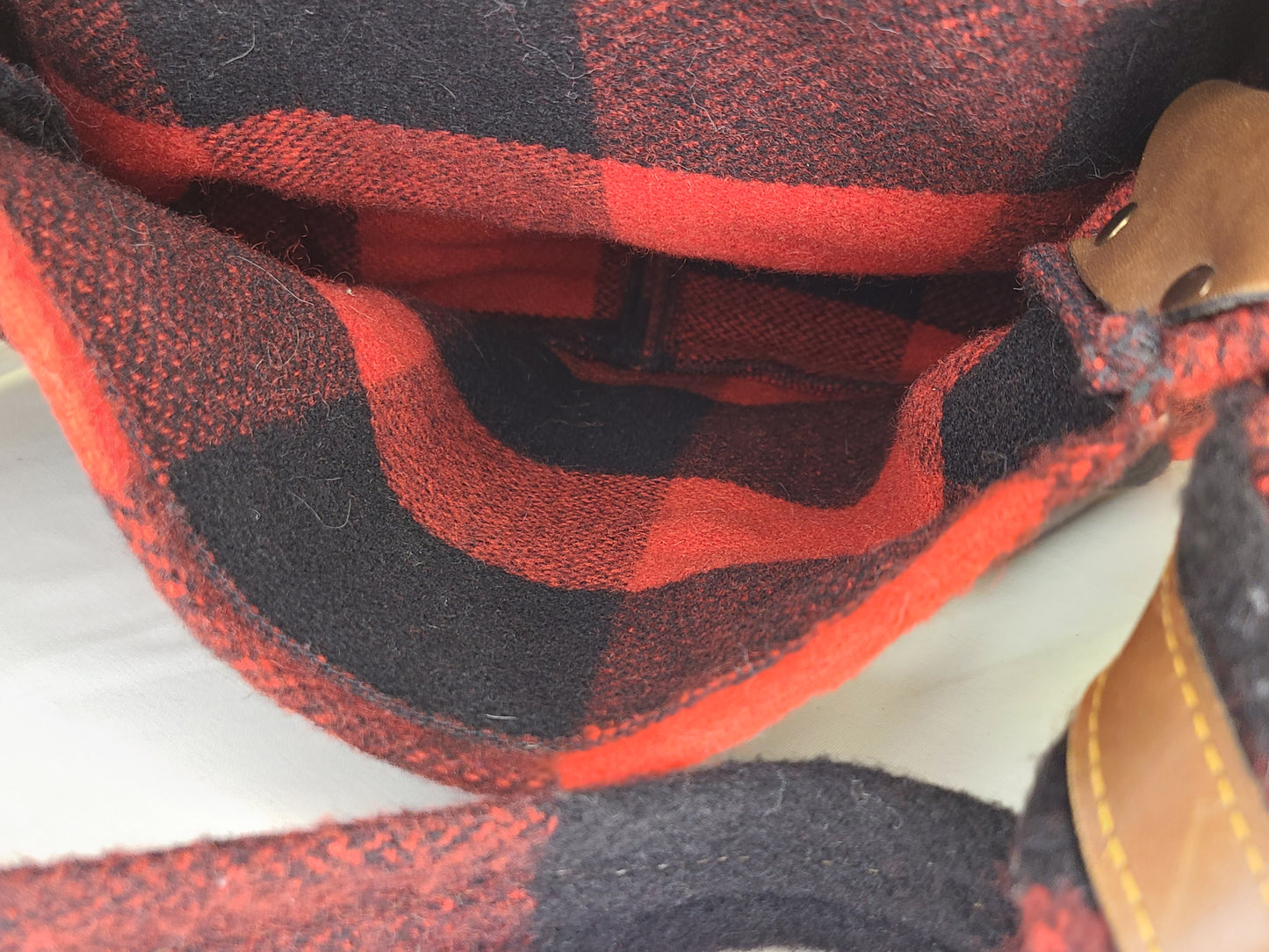 Vintage Buffalo Plaid Messenger Shoulder Bag