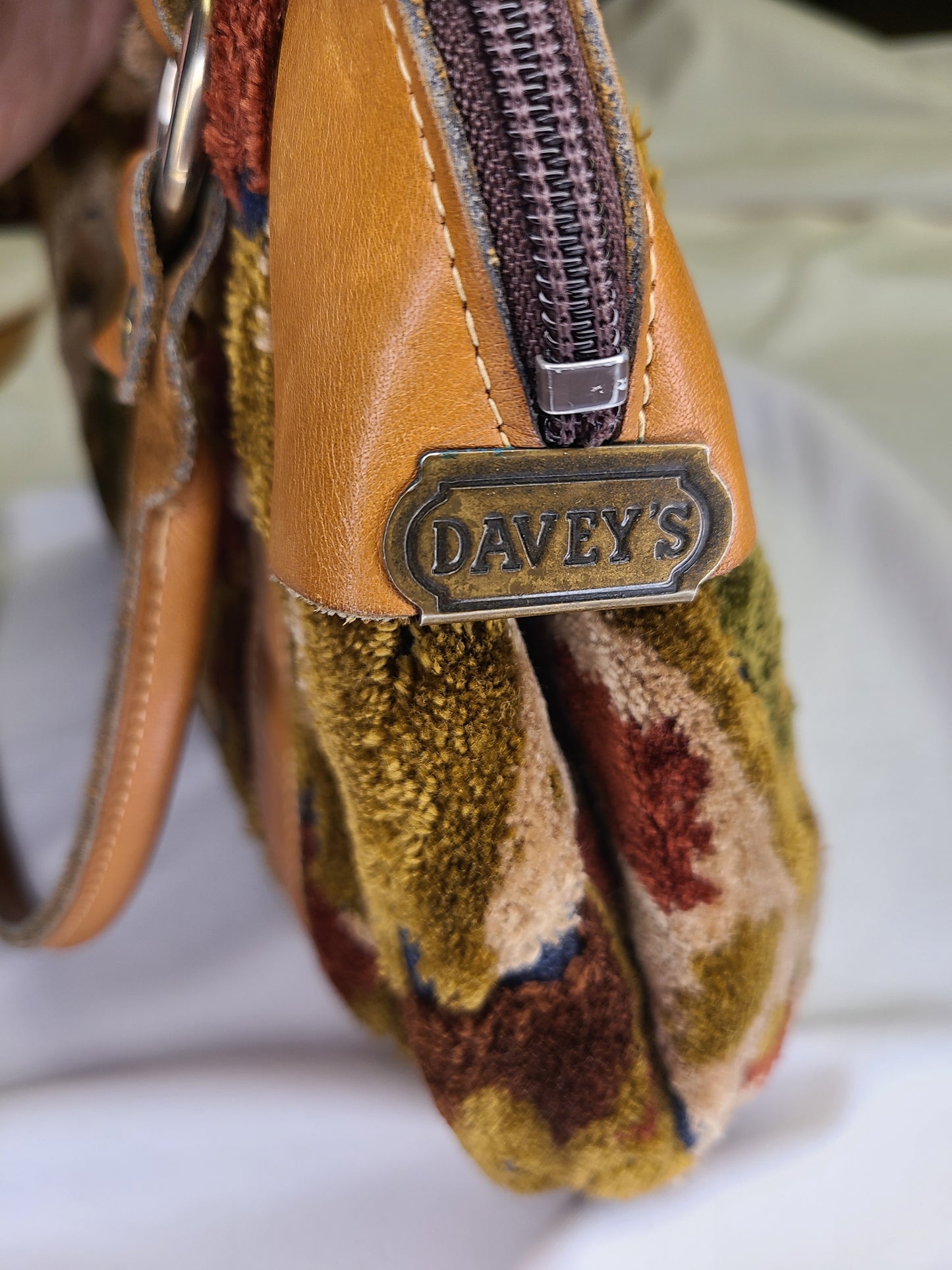 Vintage 1970s Carpet Bag Top Handle