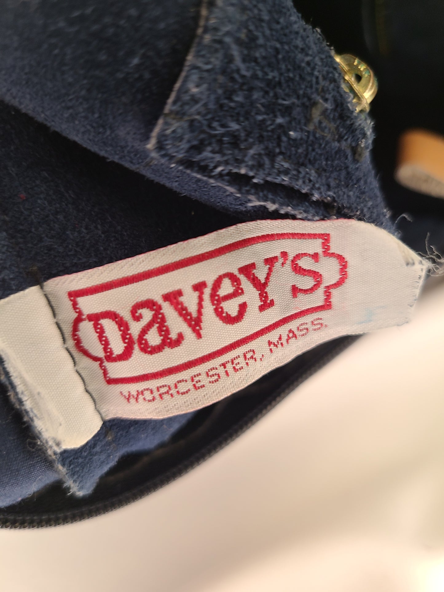 Vintage 1980s G.H. Bass Navy Suede Shoulder Bag