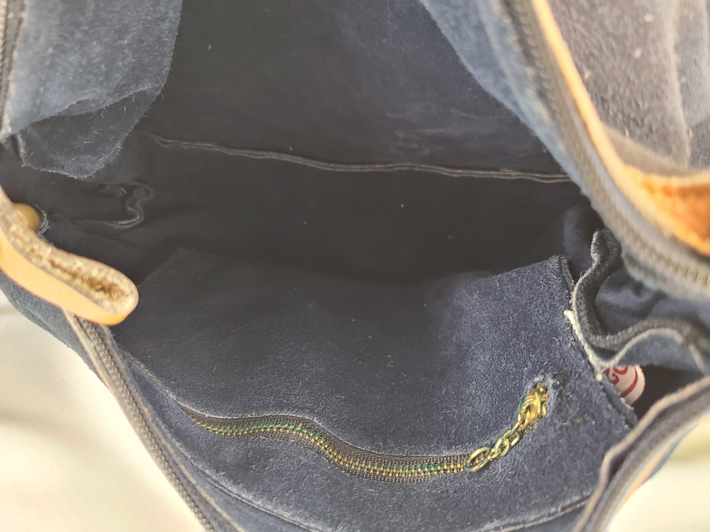 Vintage 1980s G.H. Bass Navy Suede Shoulder Bag