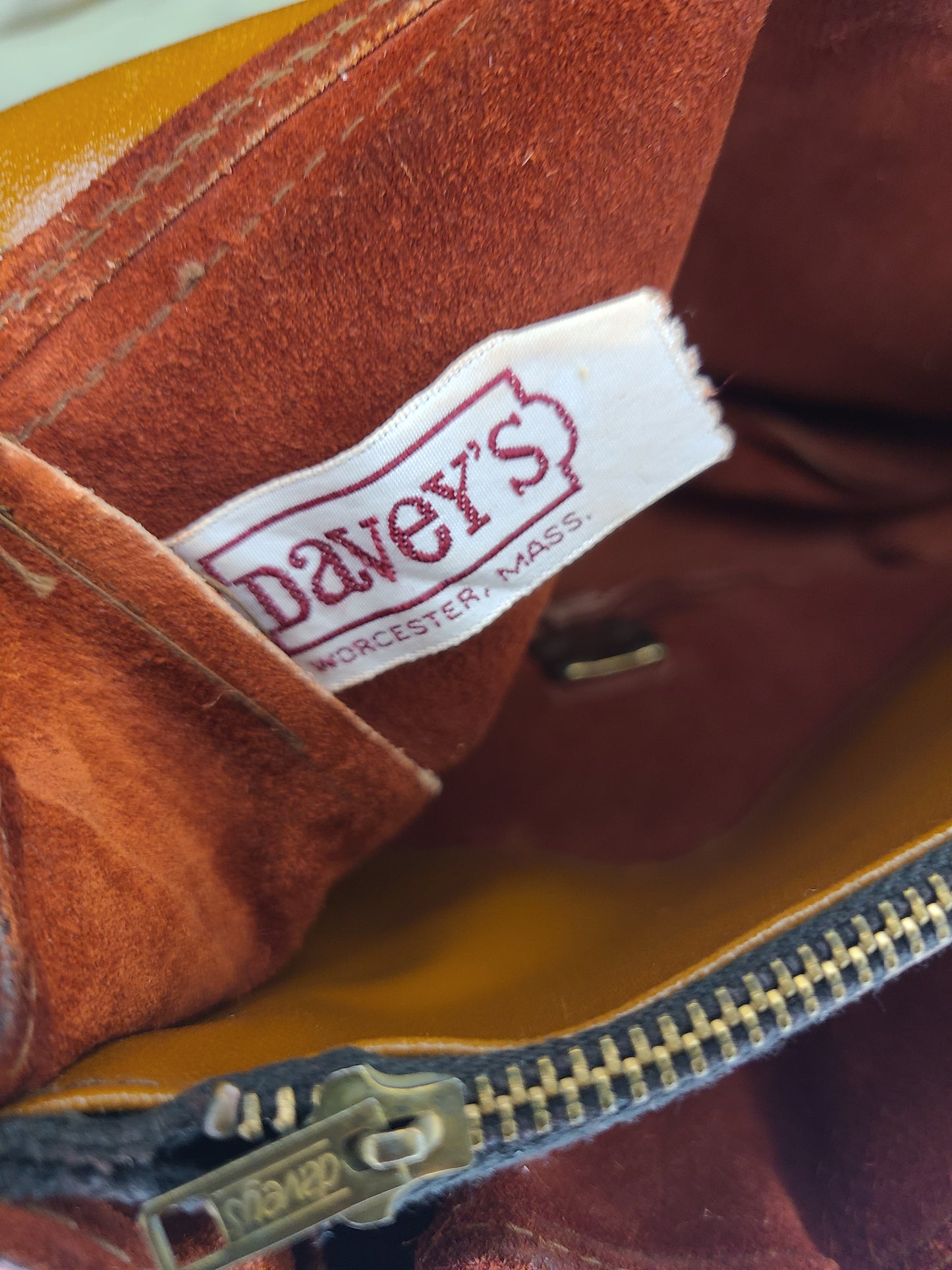 Vintage 1970s Burnt Orange Suede Shoulder Bag