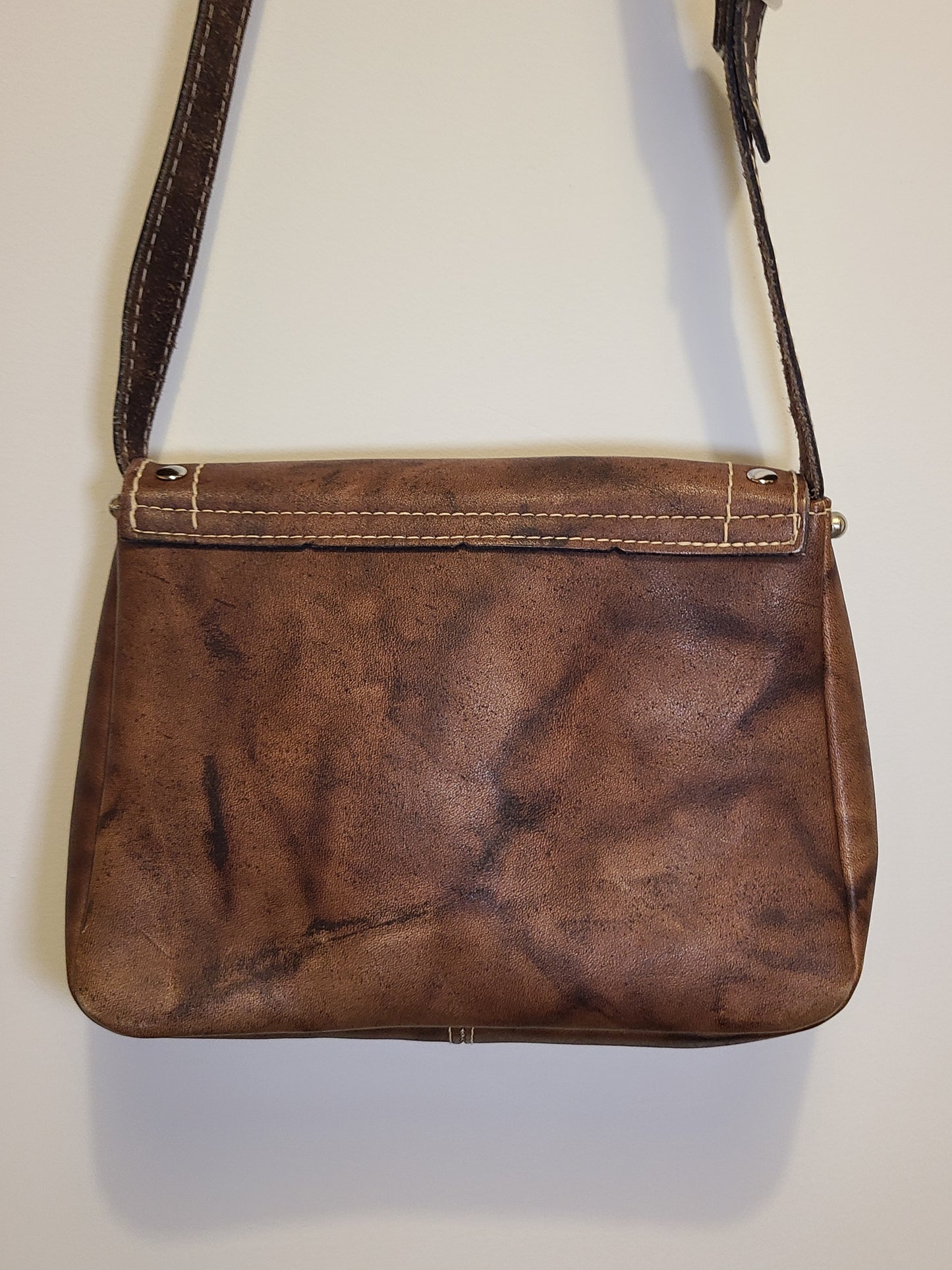 Vintage 1960s Brown Leather Shoulder Bag Re-Imagined