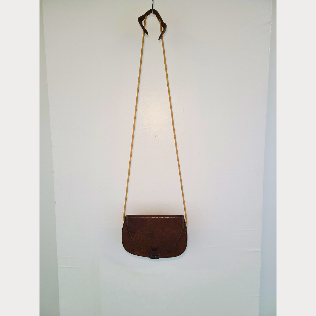 Vintage 1980s Leather Mini Crossbody Pouch
