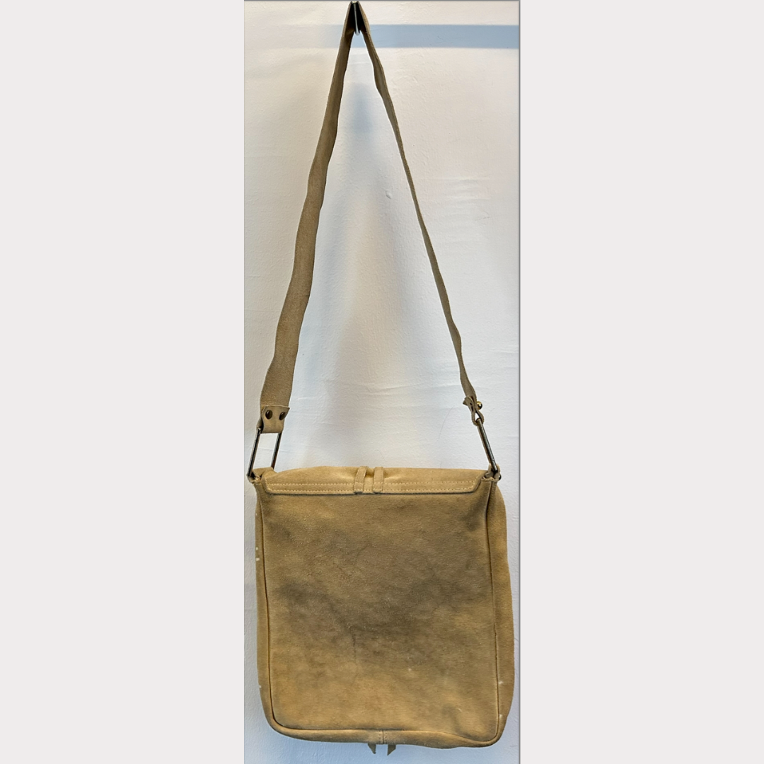 Vintage 1970s Suede Leather Crossbody Satchel
