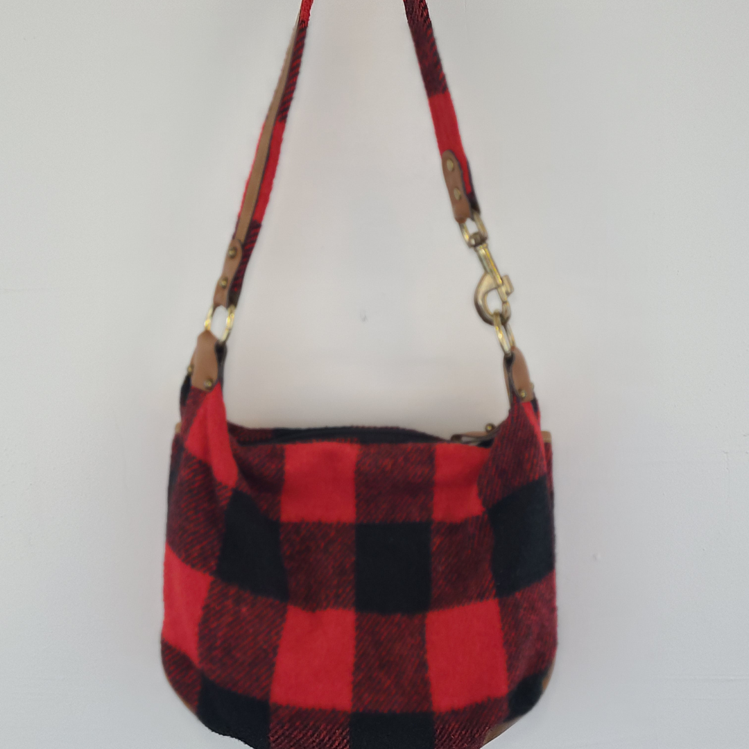 Vintage Buffalo Plaid Shoulder Bag