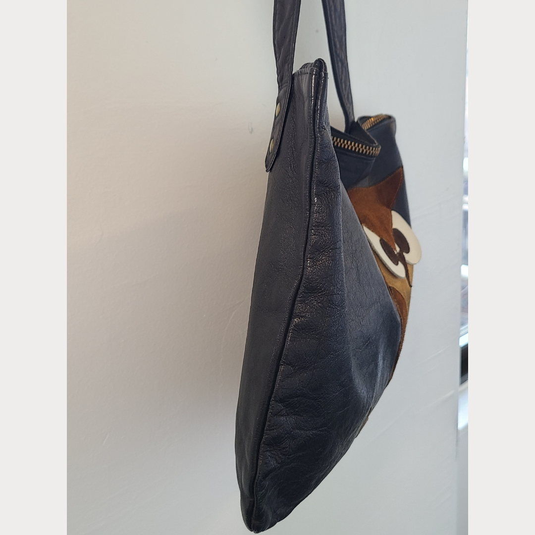 Vintage Davey's Leather Owl Tote