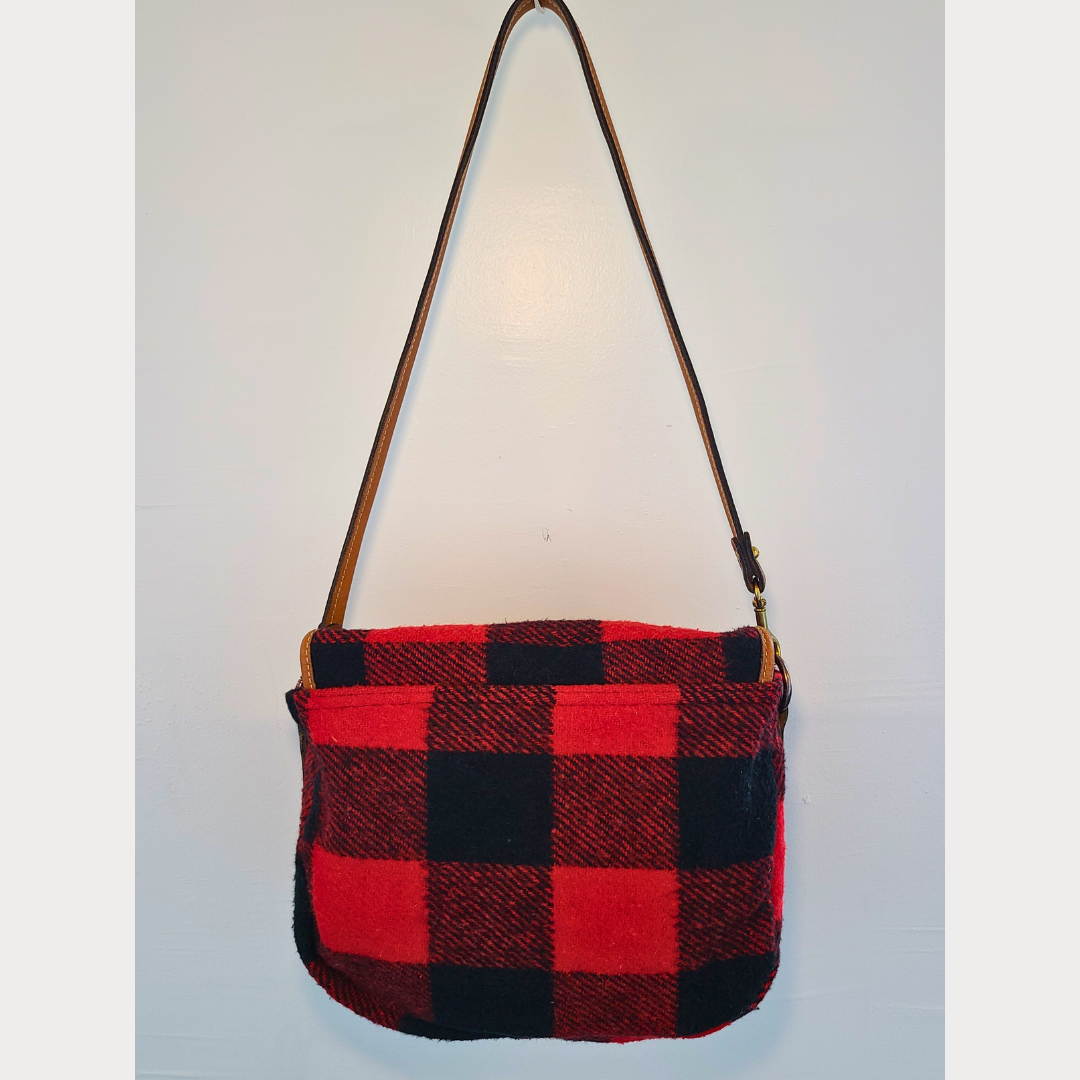 Vintage Buffalo Plaid Shoulder Bag