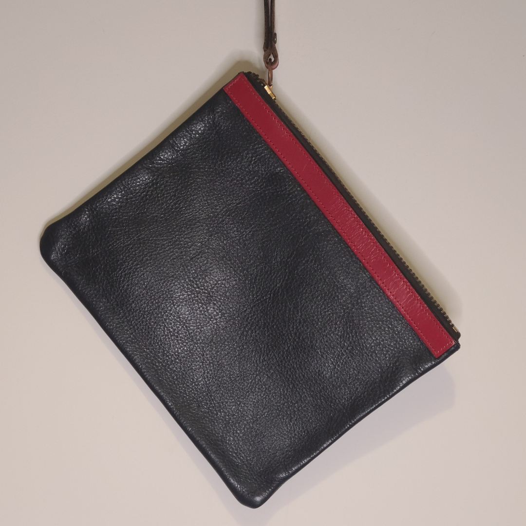 Vintage 1960s Leather Bank Deposit Clutch