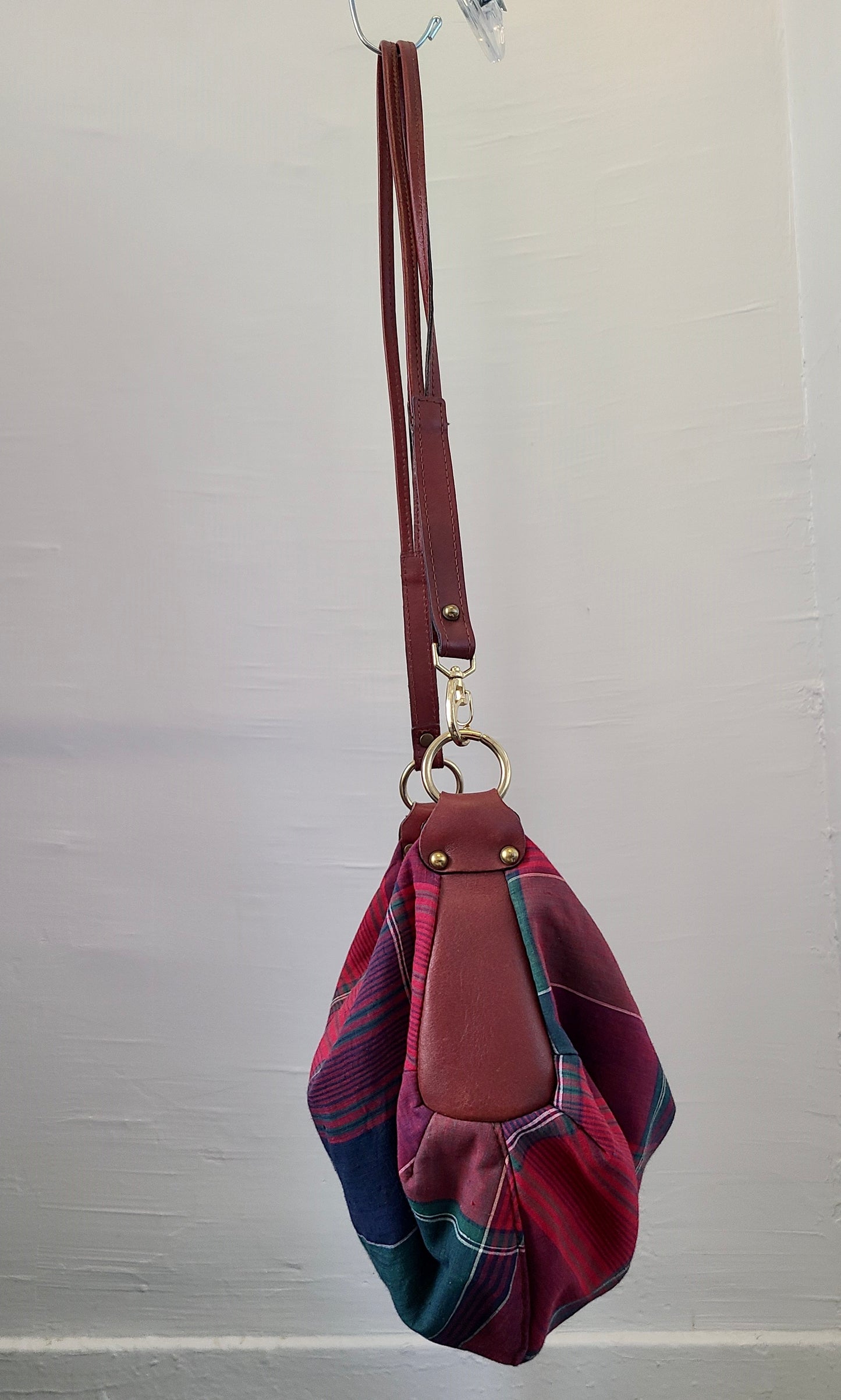 Vintage 1980s Plaid Slouch Bag