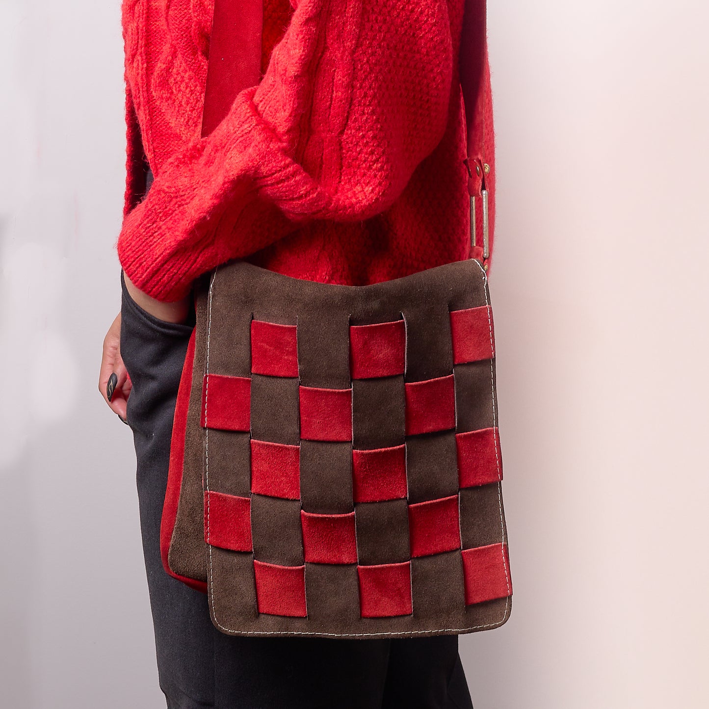 Vintage 1980s "Checker" Satchel