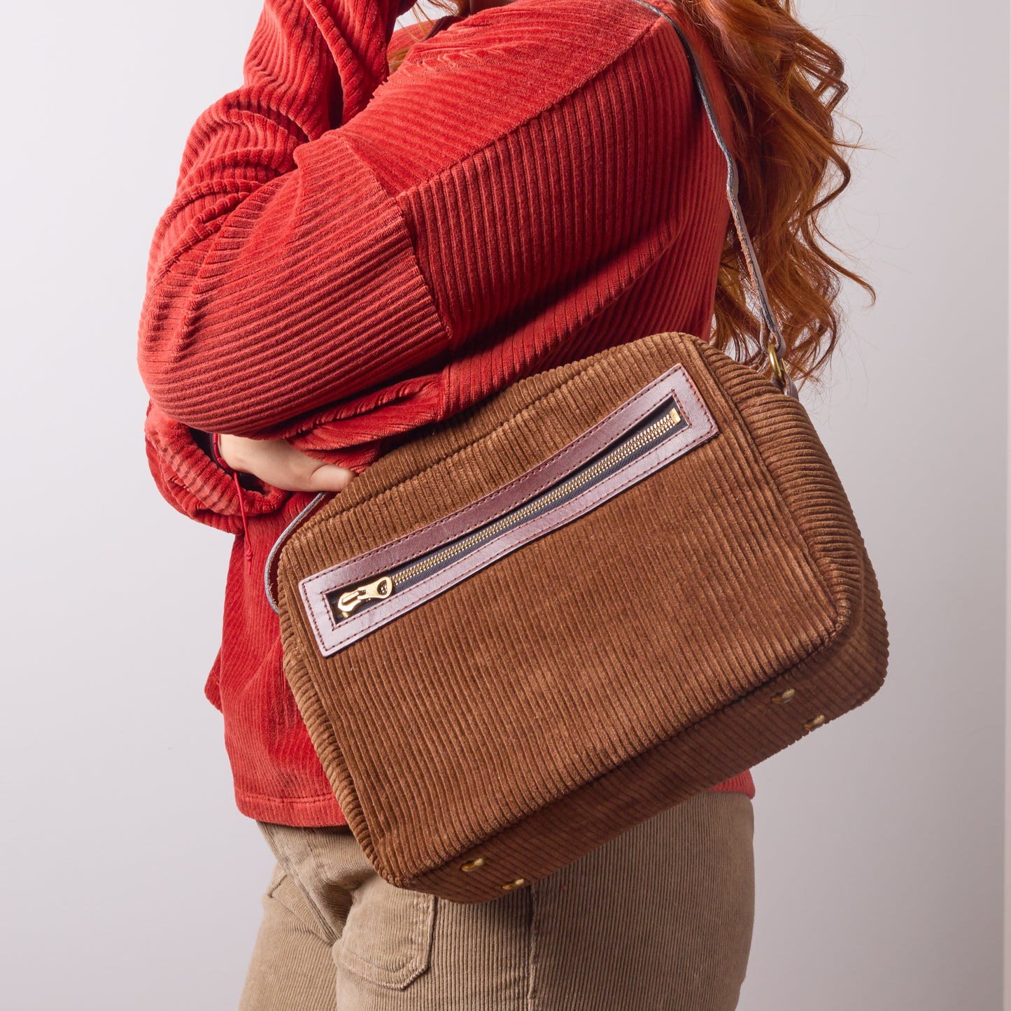 Vintage 1980s Corduroy Handbag
