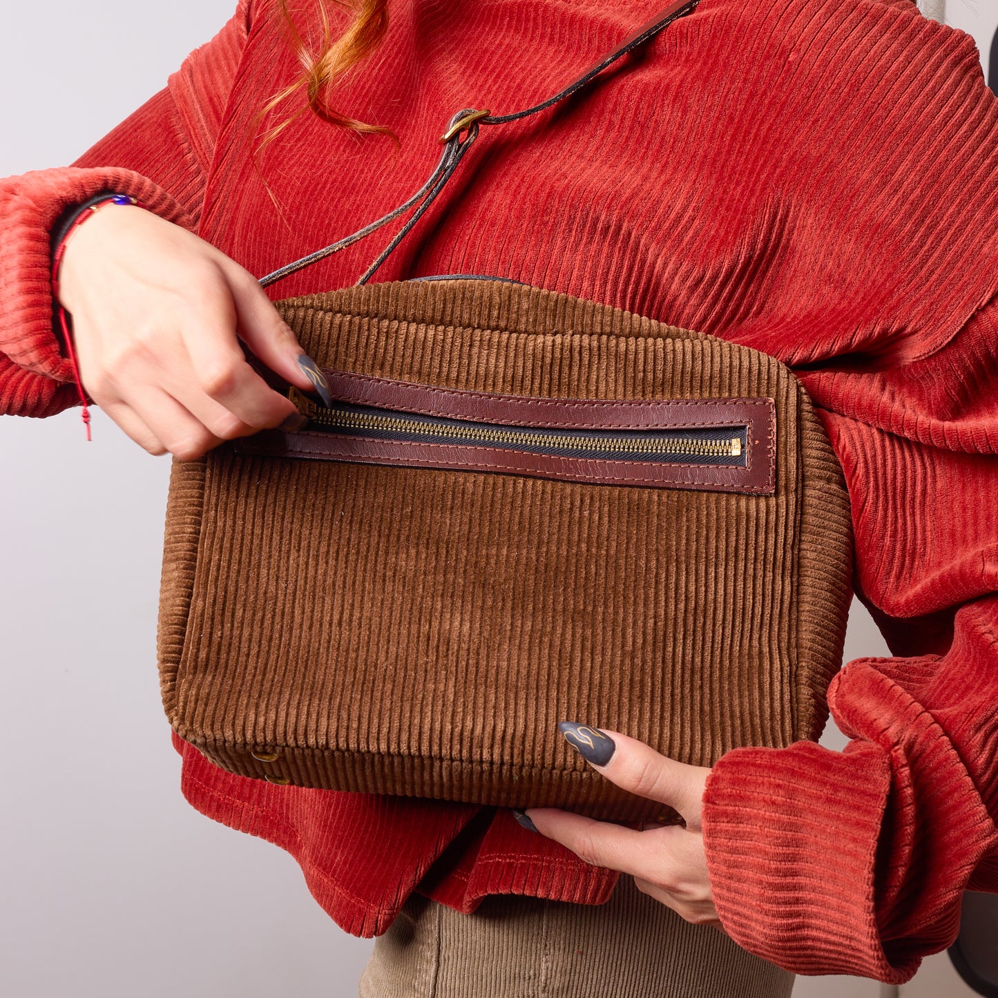 Vintage 1980s Corduroy Handbag