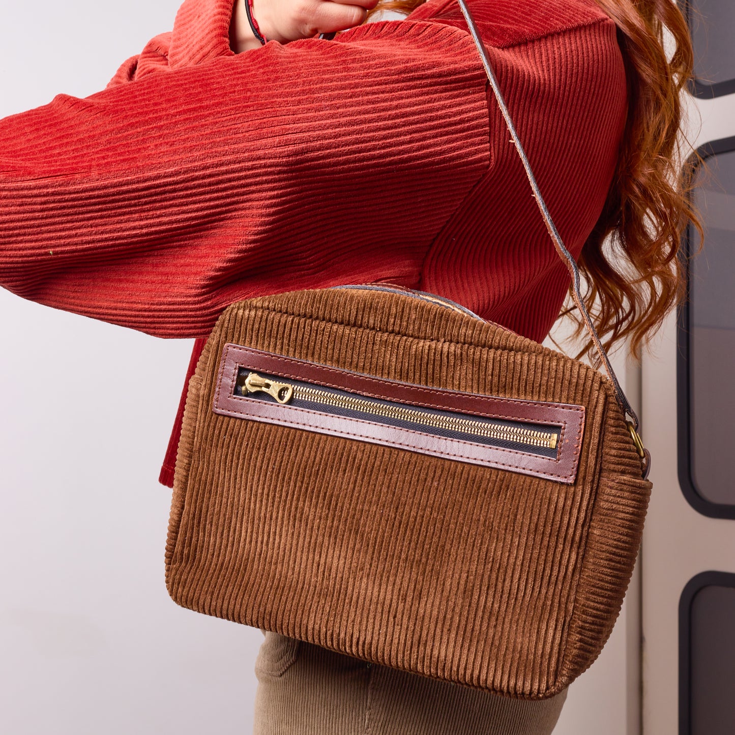 Vintage 1980s Corduroy Handbag