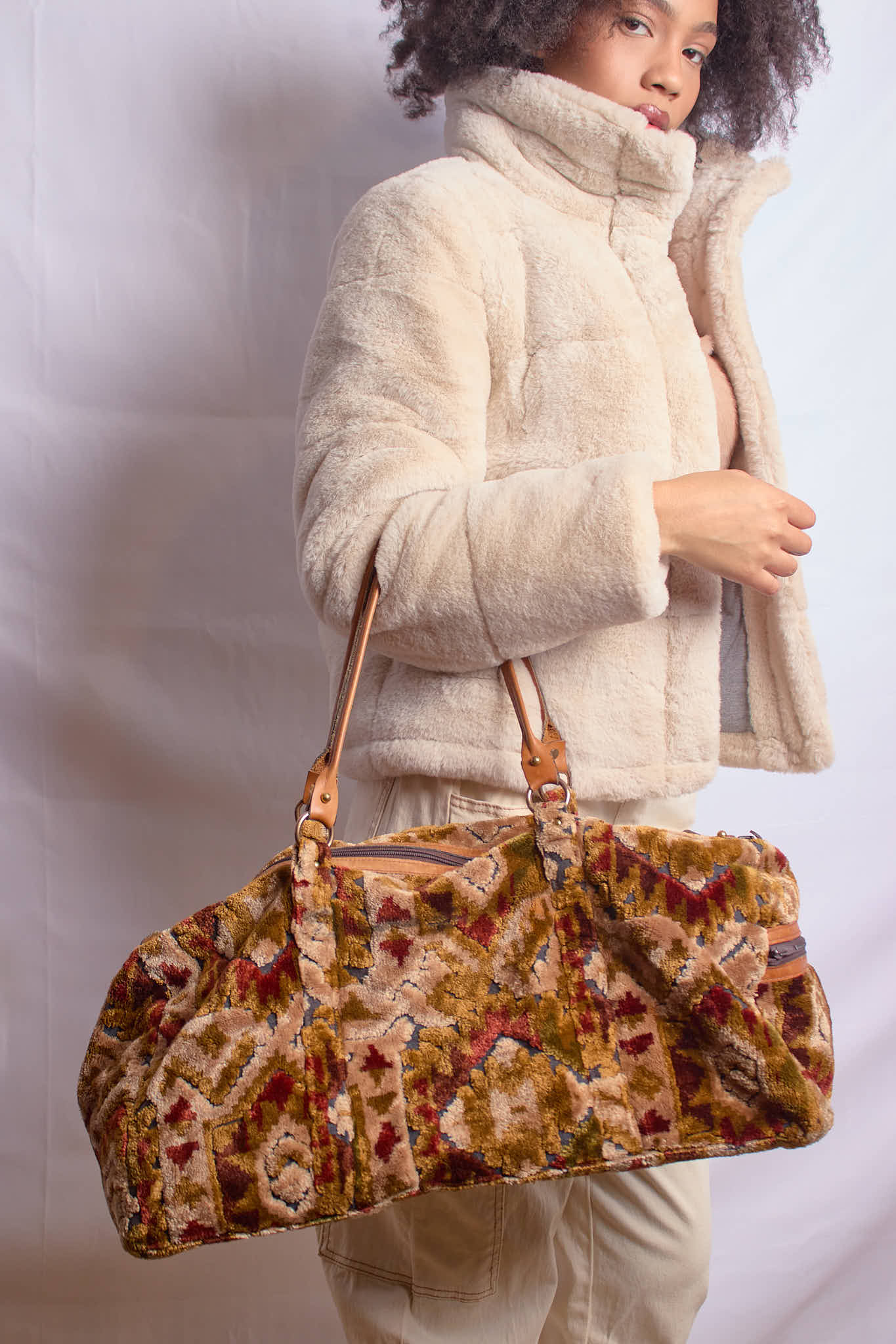 Vintage 1970s Carpet Bag - Overnight Bag
