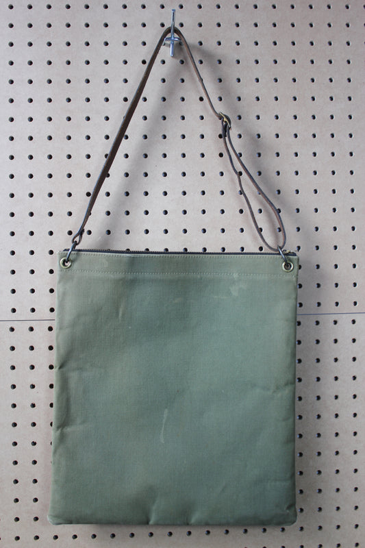 Vintage 1960s Olive Canvas Shoulder Bag