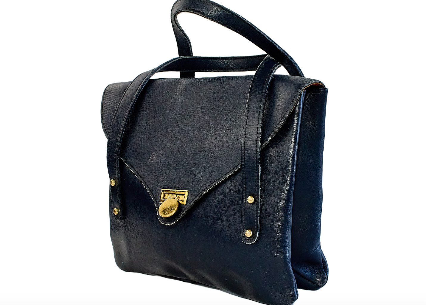 Vintage 1960s Leather Messenger Handbag