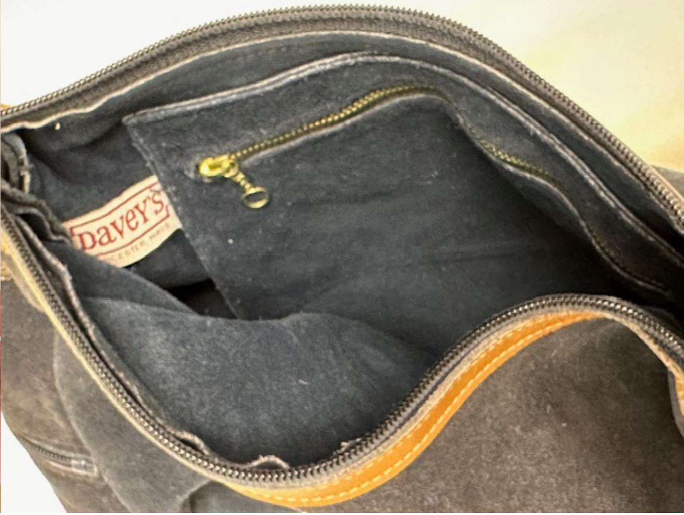 Vintage 1980s G.H. Bass Navy Suede Shoulder Bag