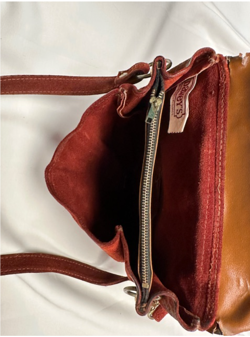 Vintage 1970s Burnt Orange Suede Shoulder Bag