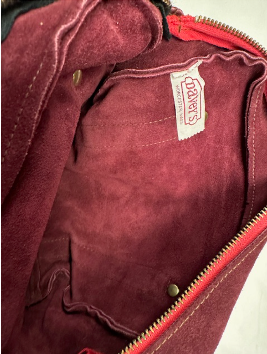 Vintage 1970s Dark Cherry Suede Shoulder Bag