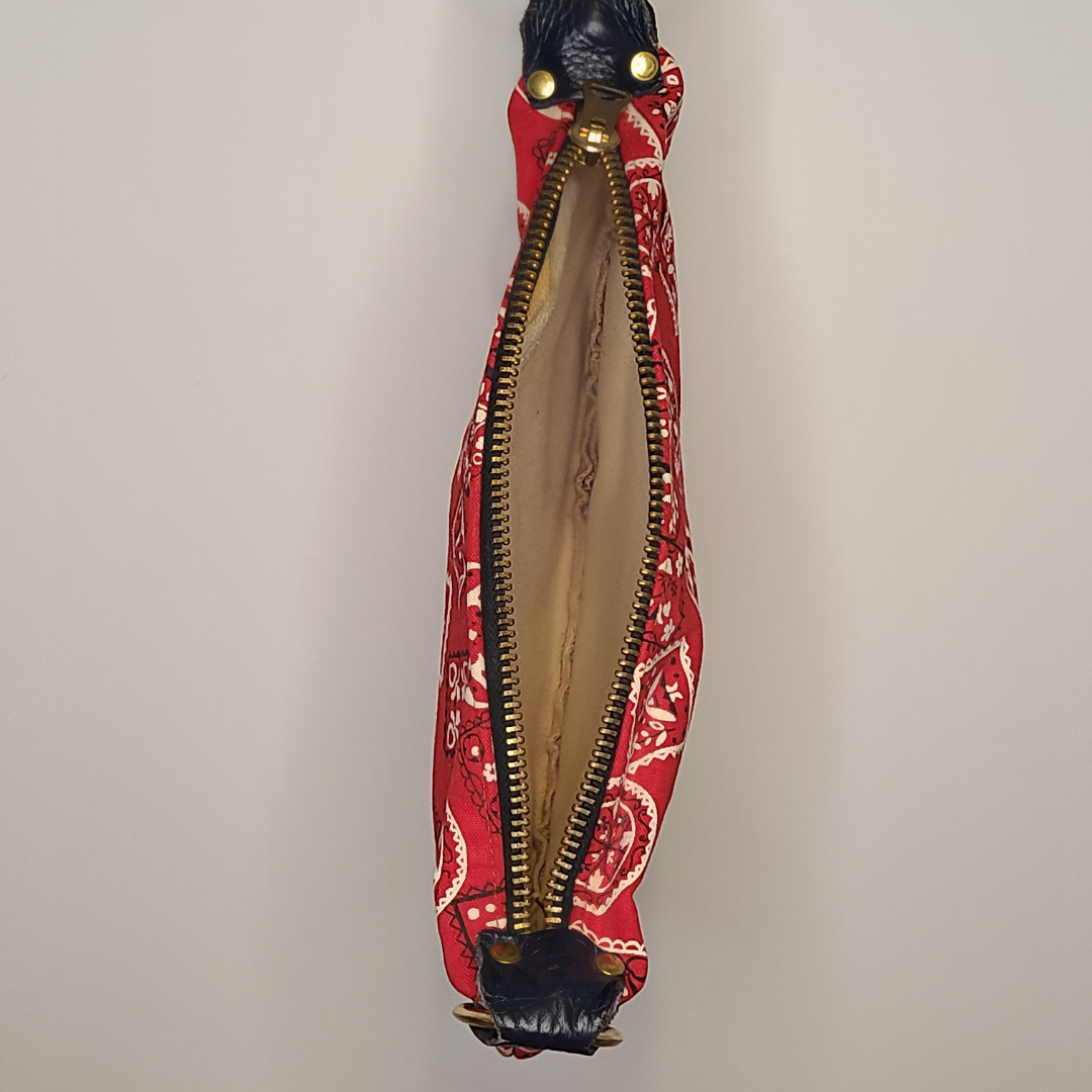 Vintage 1960s Red Bandana Bank Bag
