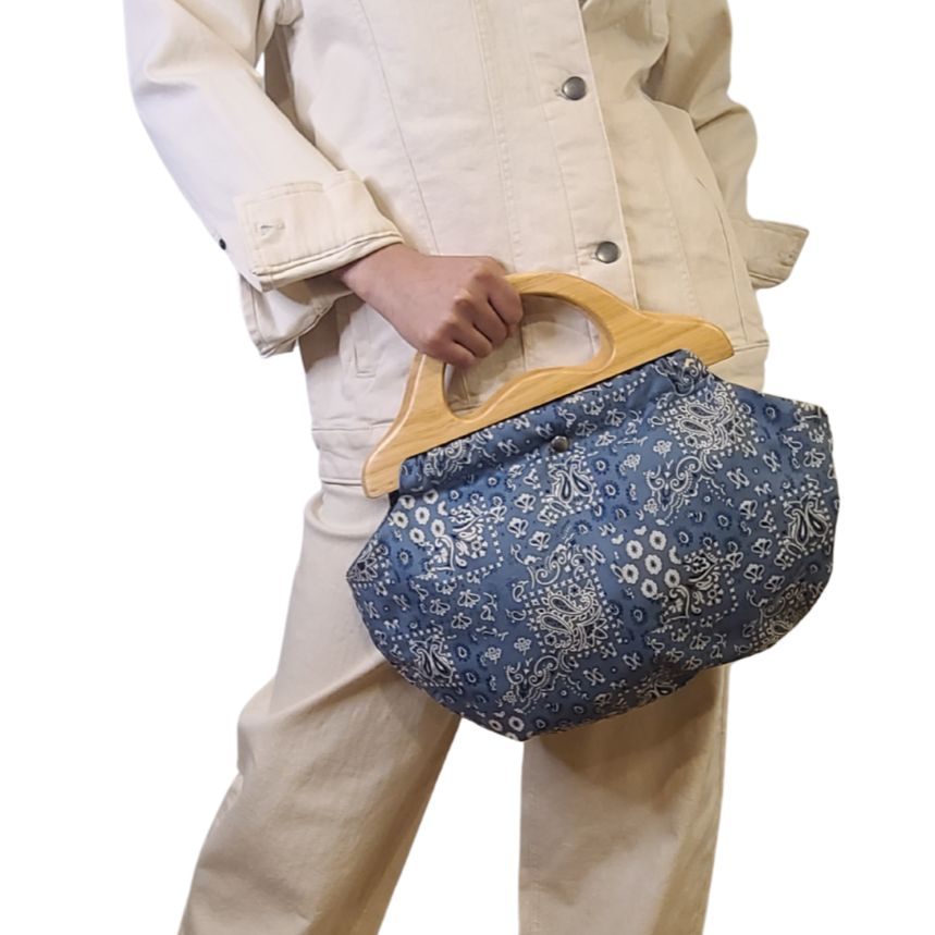 Wooden Handle Bermuda Bag - Bandana
