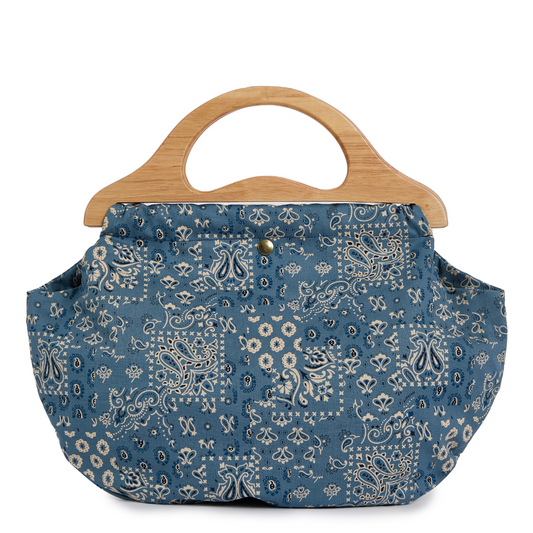 Wooden Handle Bermuda Bag - Bandana
