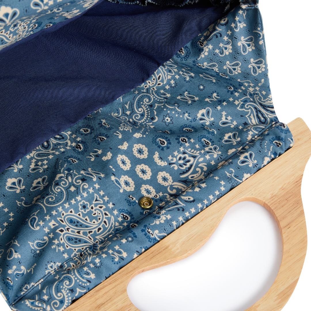 Wooden Handle Bermuda Bag - Color Block