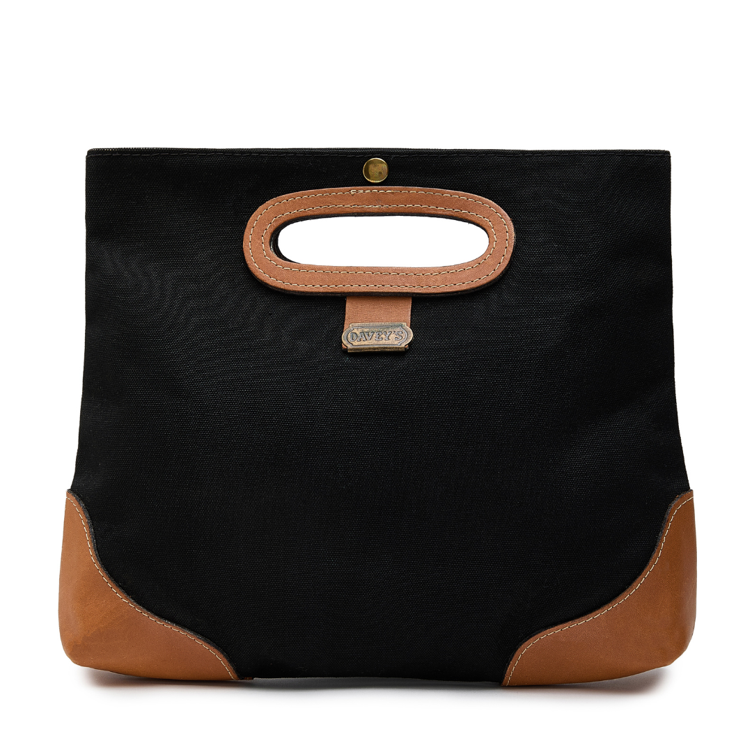 Vintage 1960s Black Canvas Bermuda Bag