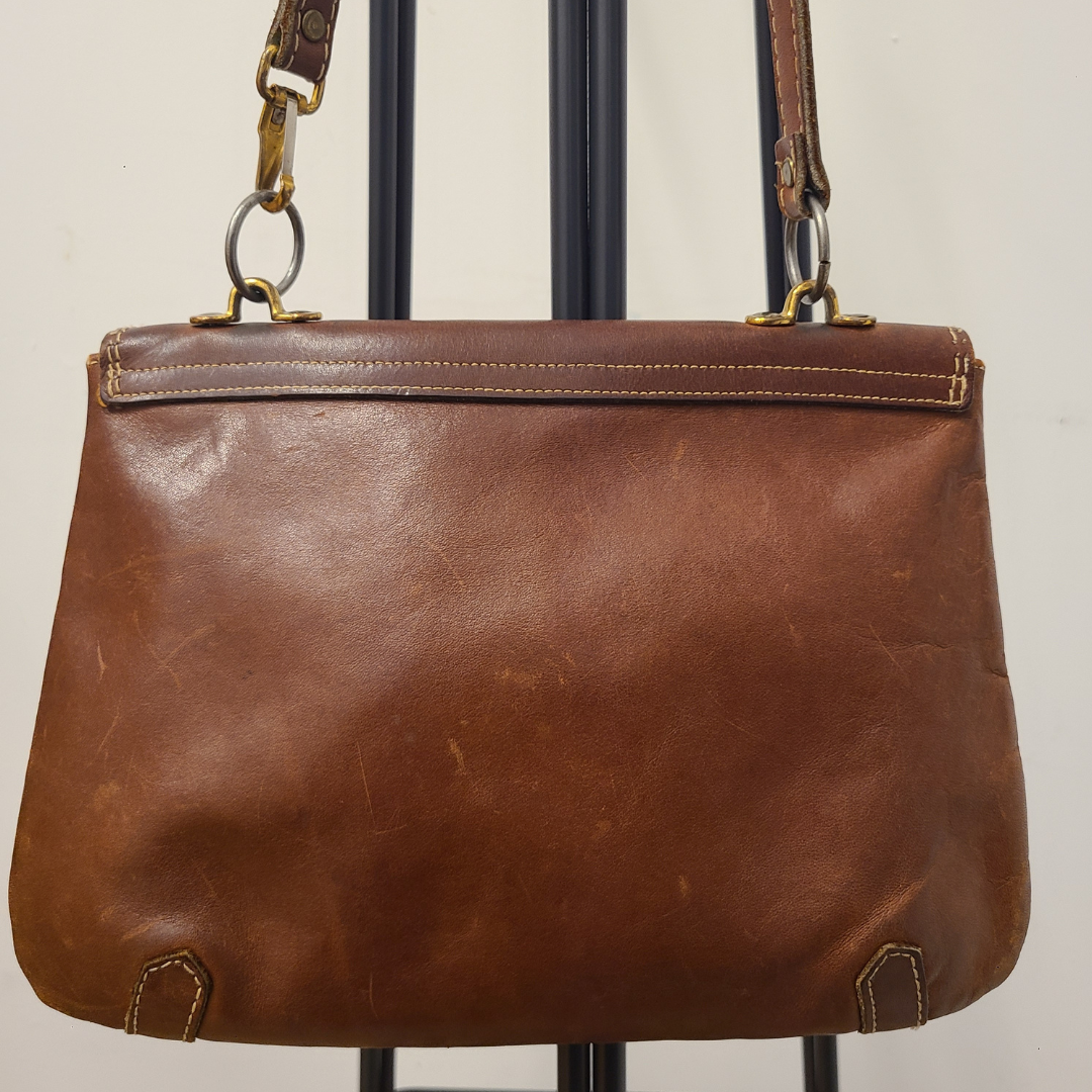Vintage 1970s Brown Leather Handbag Re-Imagined