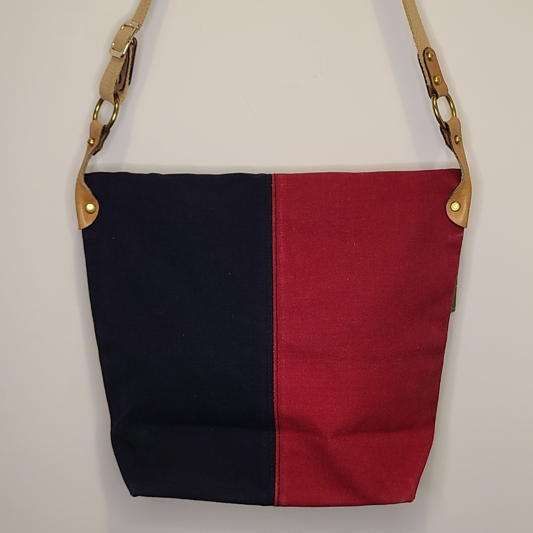 Vintage 1980s Color-Block Shoulder Bag Tote