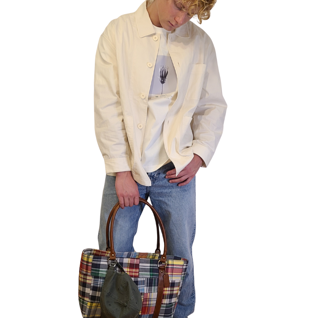 Madras Patchwork Tote - Nautical