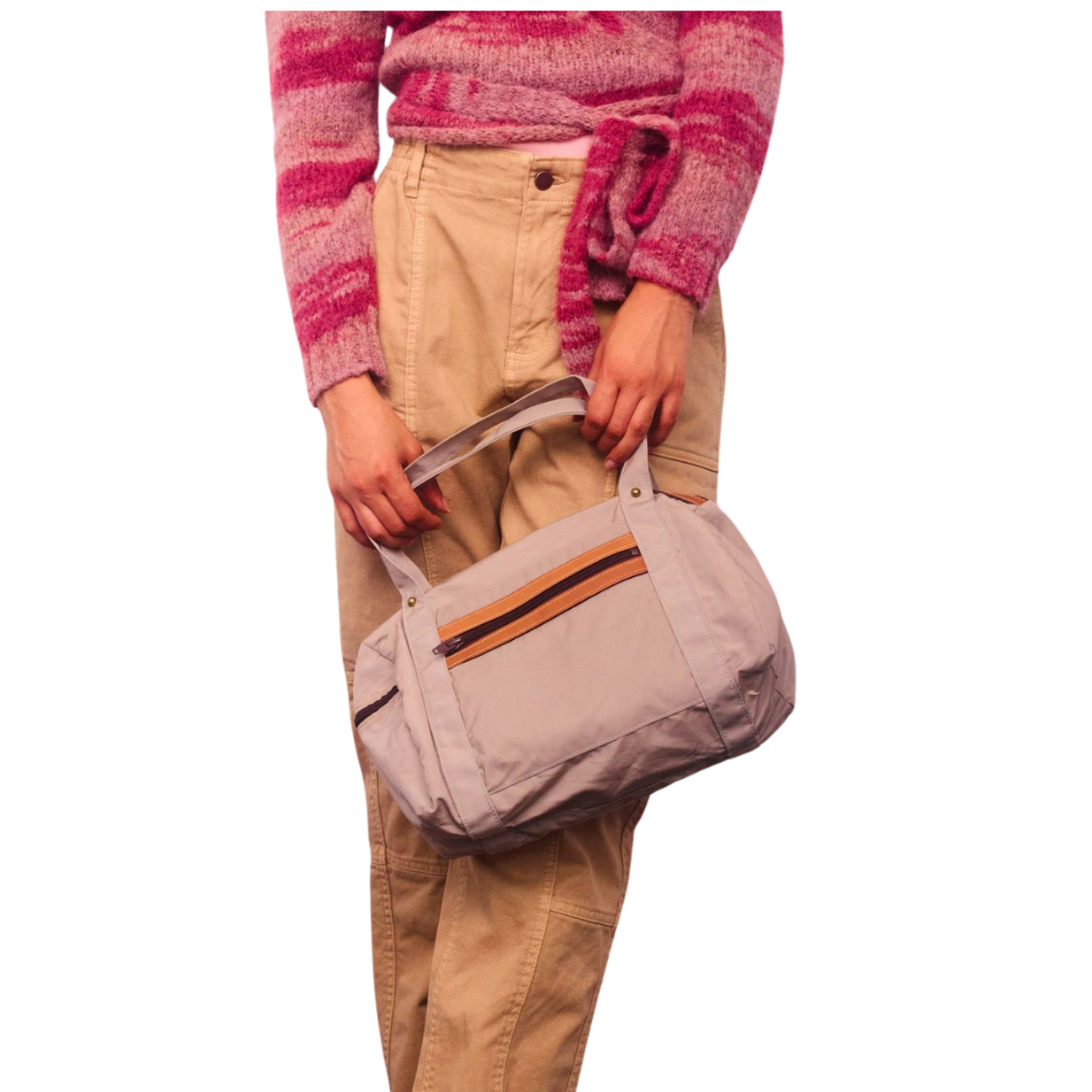 Vintage 1980s Grey Nylon Shoulder Bag