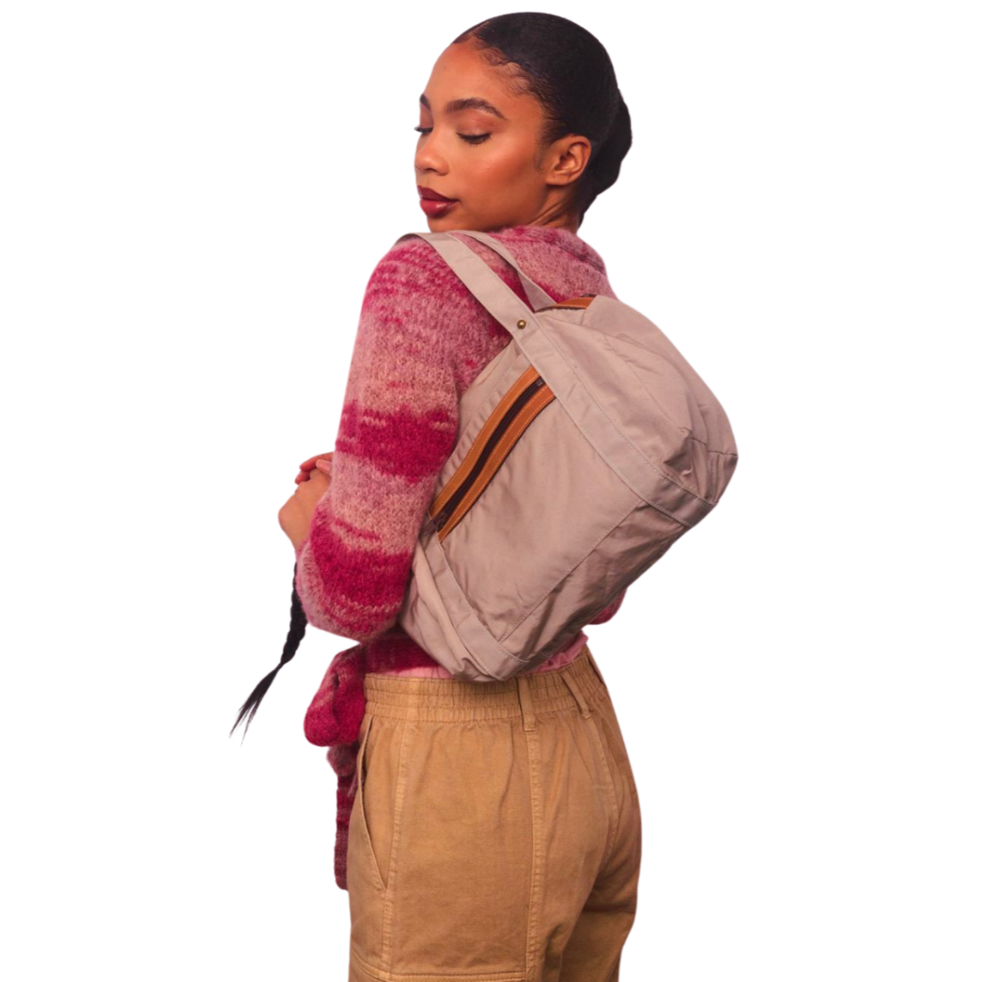 Vintage 1980s Grey Nylon Shoulder Bag