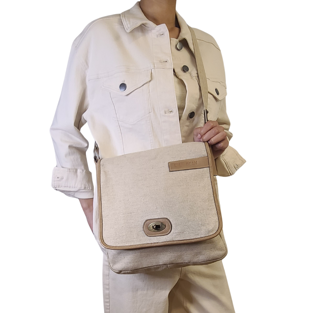 Vintage 1970s L.L. Bean Tan Hopsack Bag
