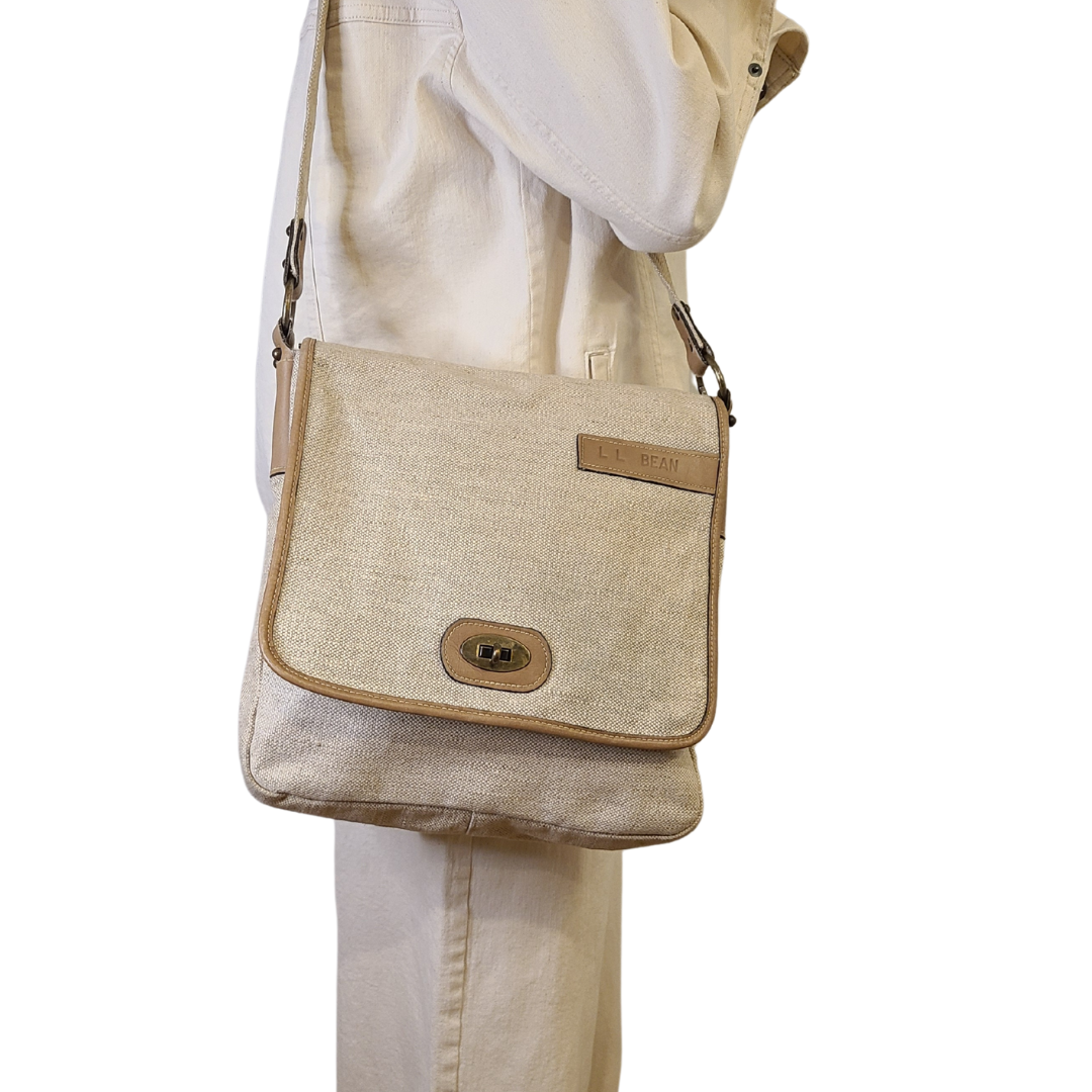Vintage 1970s L.L. Bean Tan Hopsack Bag