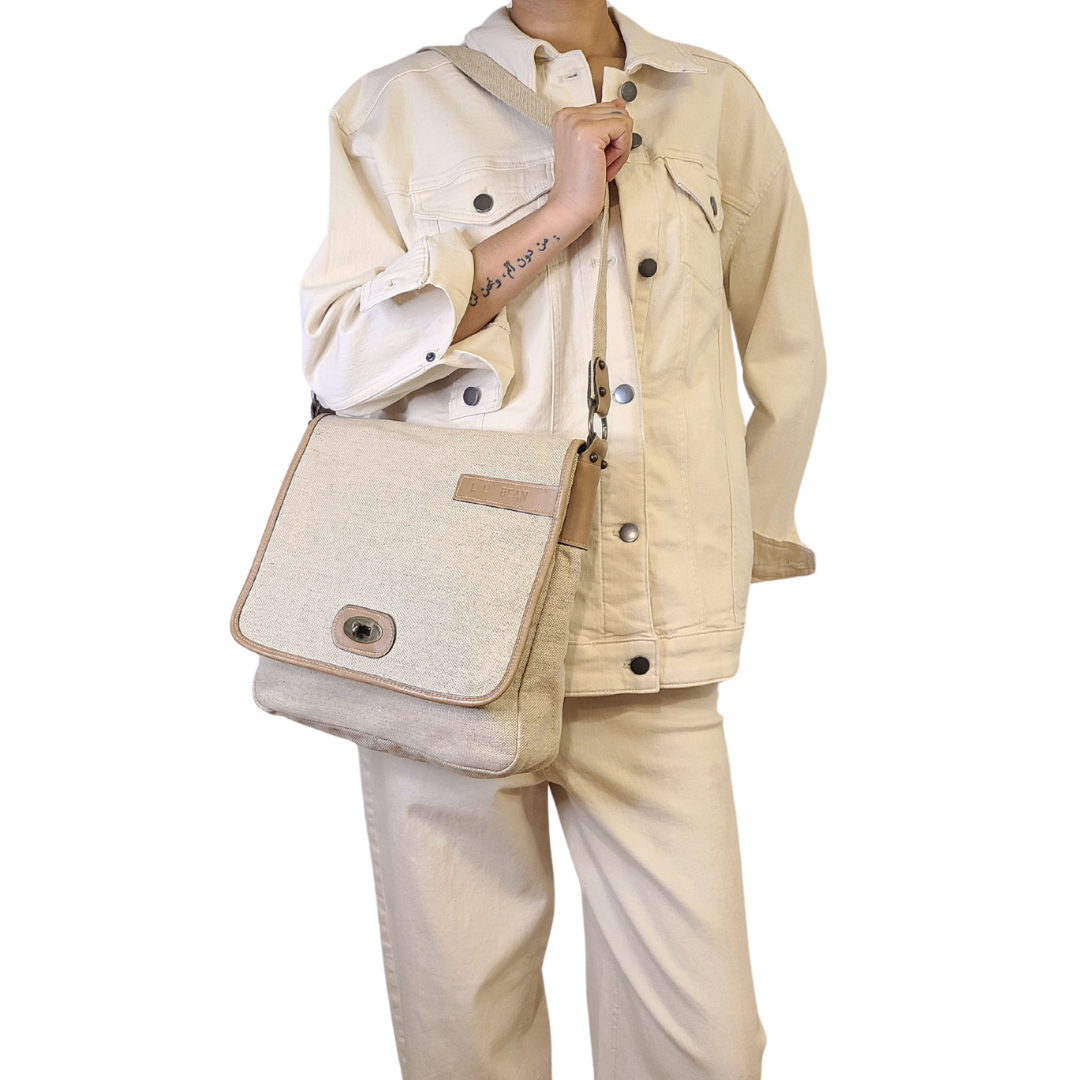 Vintage 1970s L.L. Bean Tan Hopsack Bag