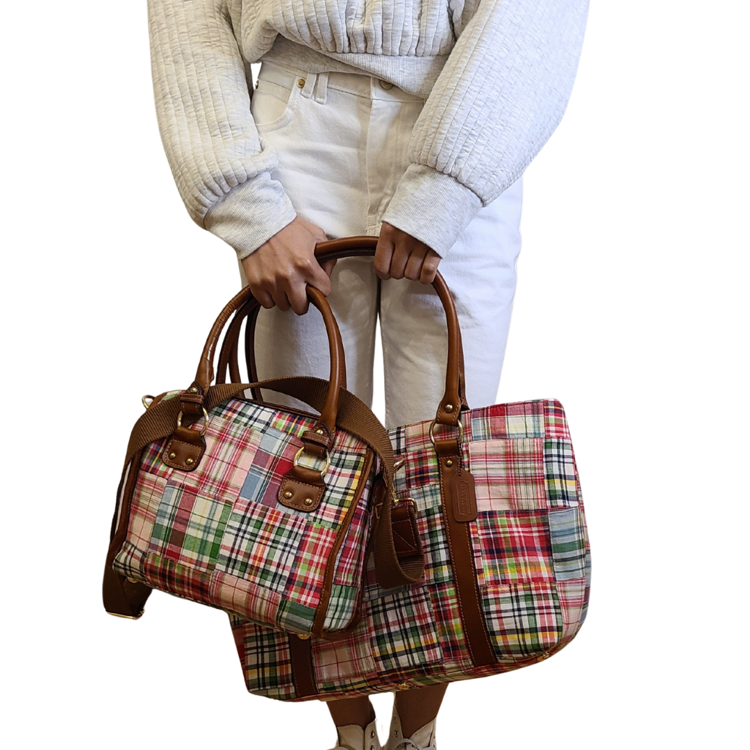 Madras Patchwork Tote - Watermelon