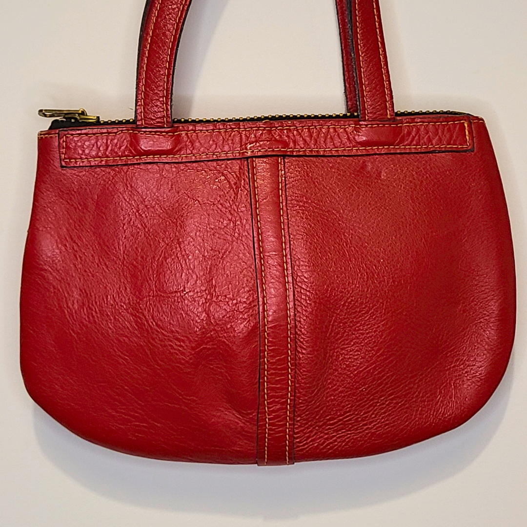 Vintage 1980s Red Leather Date Bag