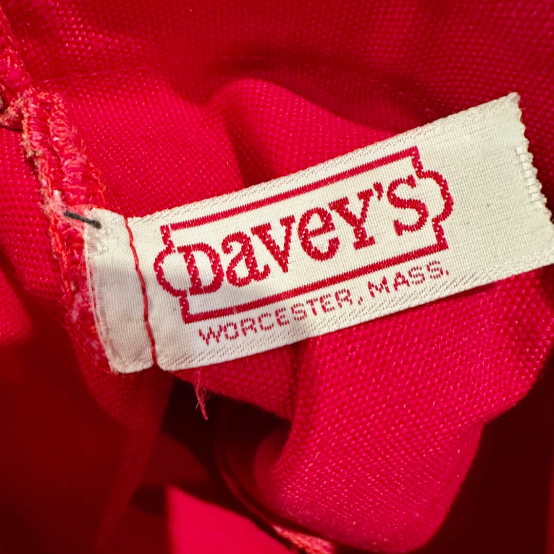Vintage 1970s Red Cotton Canvas Crossbody Bag