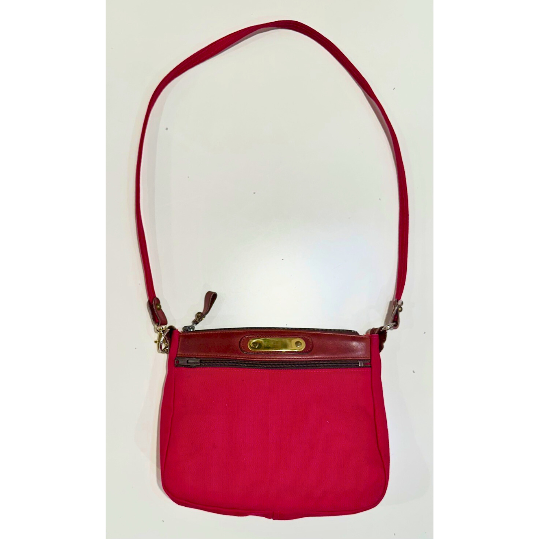 Vintage 1970s Red Cotton Canvas Crossbody Bag
