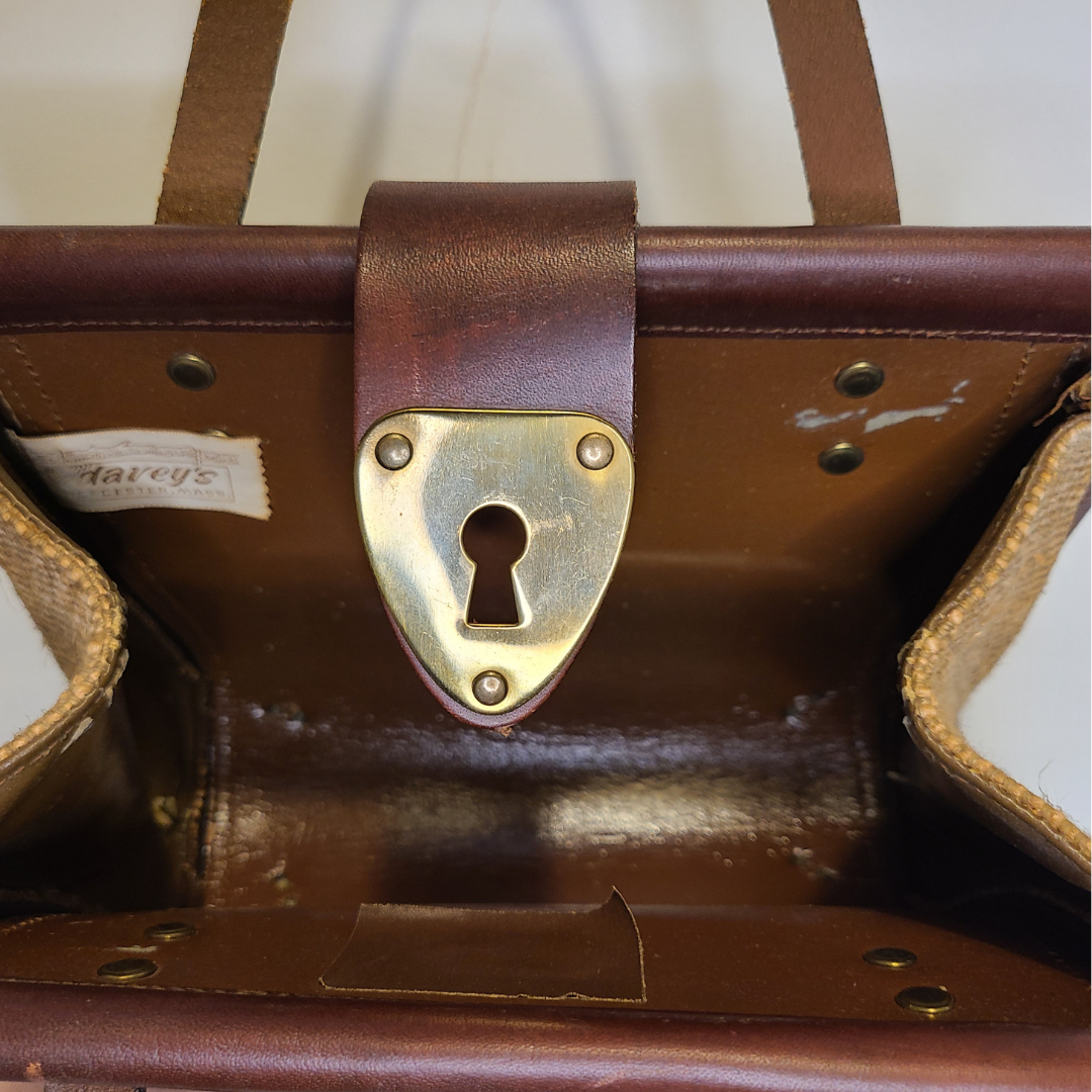 Vintage 1960s Straw Bag with Top Handles