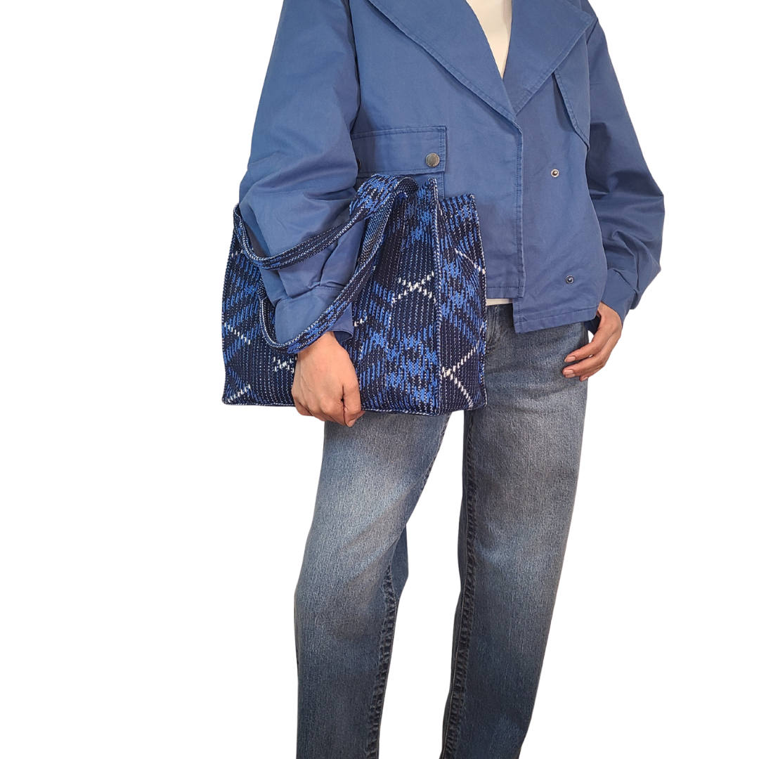 Front Street Tote - Plaid Sweater Knit Bag
