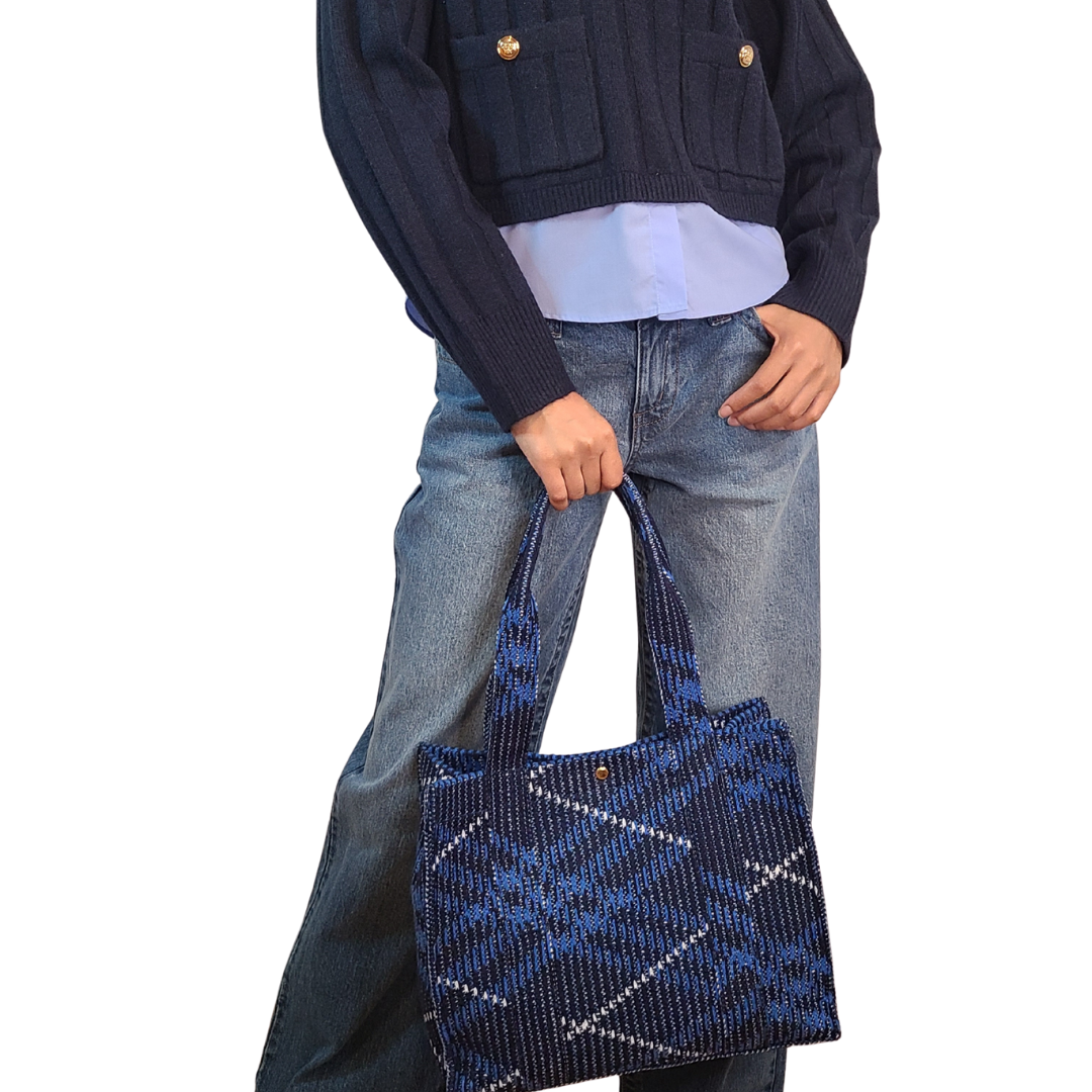 Front Street Tote - Plaid Sweater Knit Bag