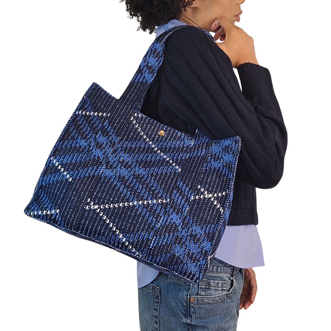 Front Street Tote - Plaid Sweater Knit Bag