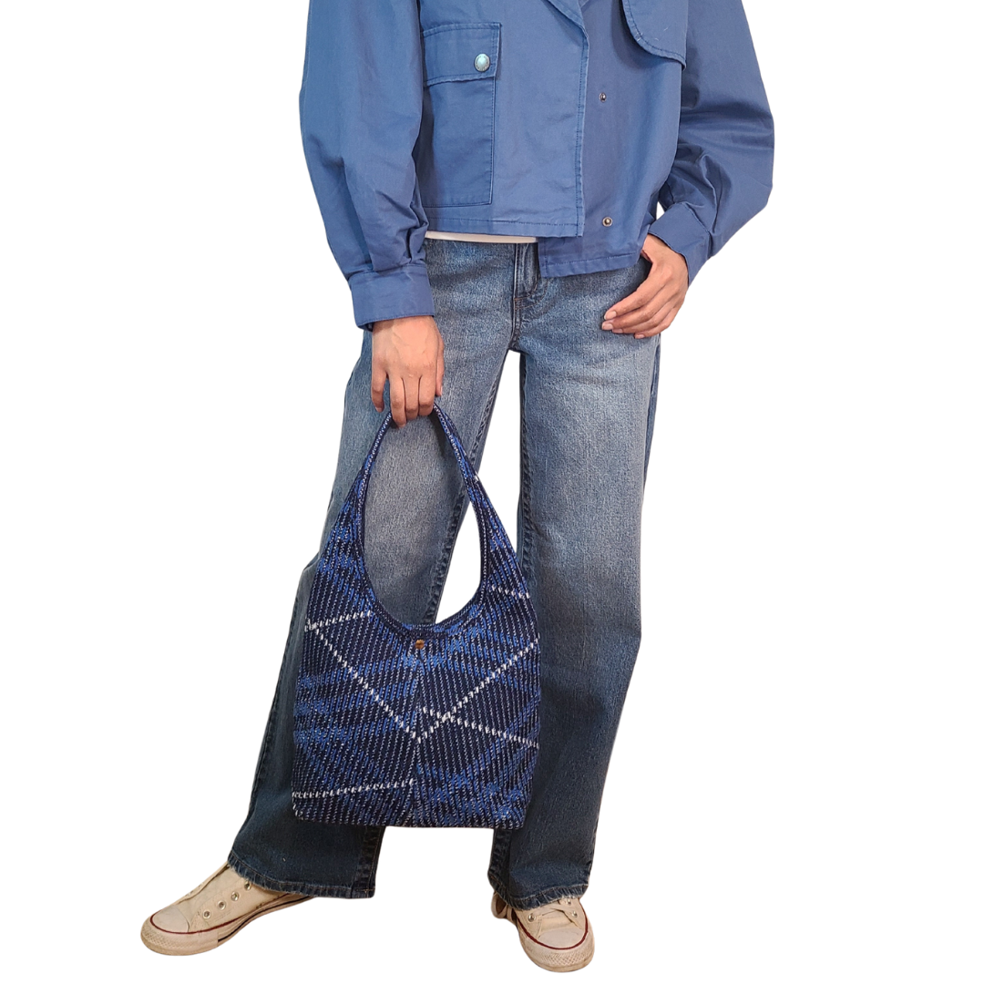 Franklin Plaid Sweater Knit Shoulder Bag
