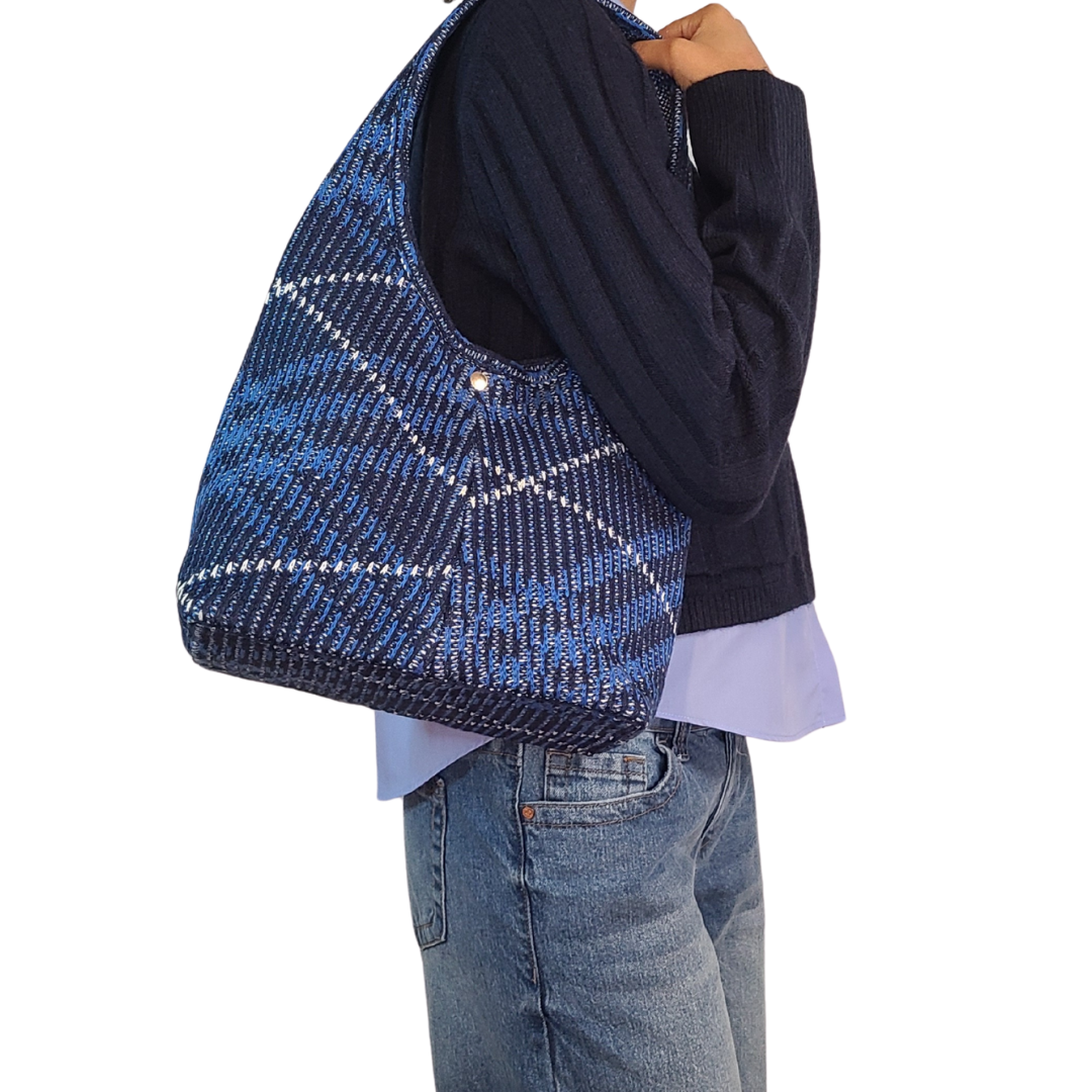 Franklin Plaid Sweater Knit Shoulder Bag